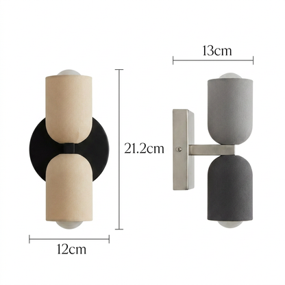 Contemporary Metal Cylinder LED Wall Sconce 2-Light