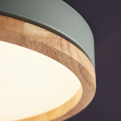 Scandinavian Wood Dimmable Remote Ceiling Light 1-Light