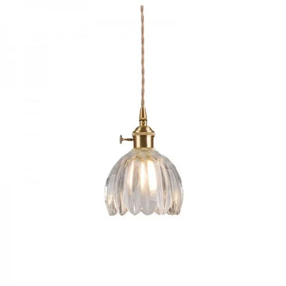 Japandi-Style Glass Flower Pendant 1-Light