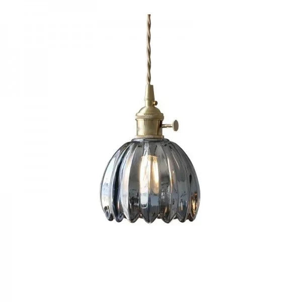 Japandi-Style Glass Flower Pendant 1-Light
