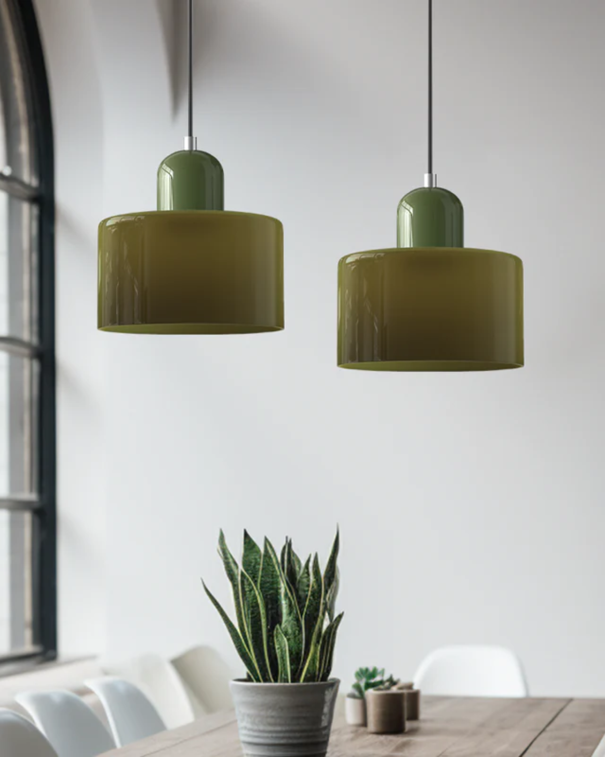 Contemporary Glass Cylinder Pendant 1-Light