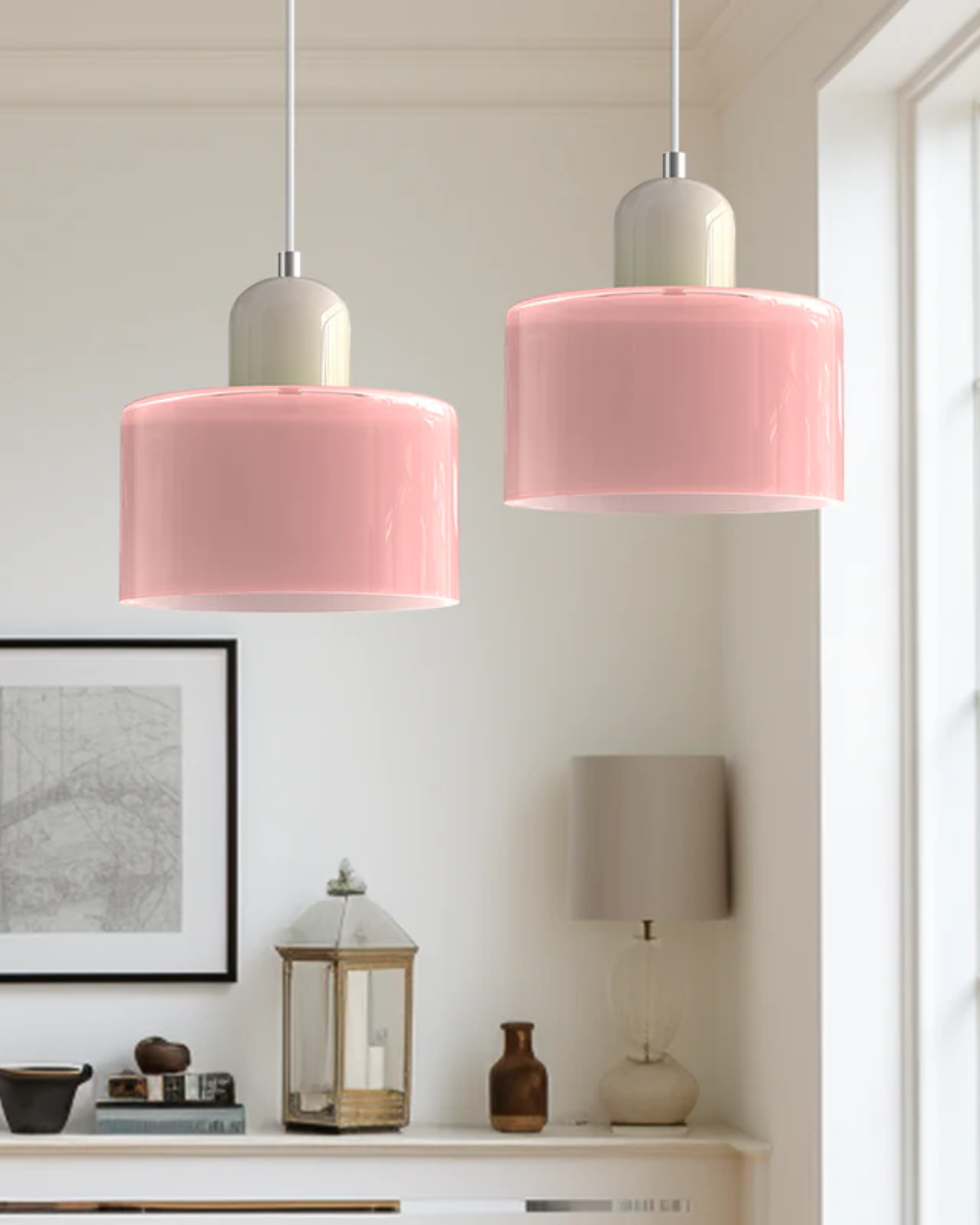 Contemporary Glass Cylinder Pendant 1-Light