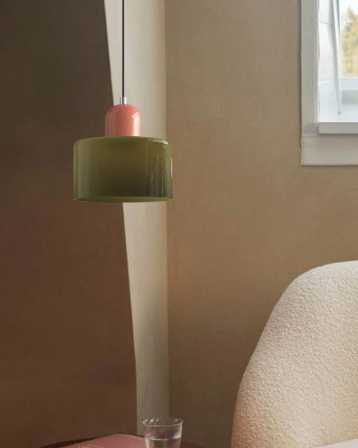 Contemporary Glass Cylinder Pendant 1-Light