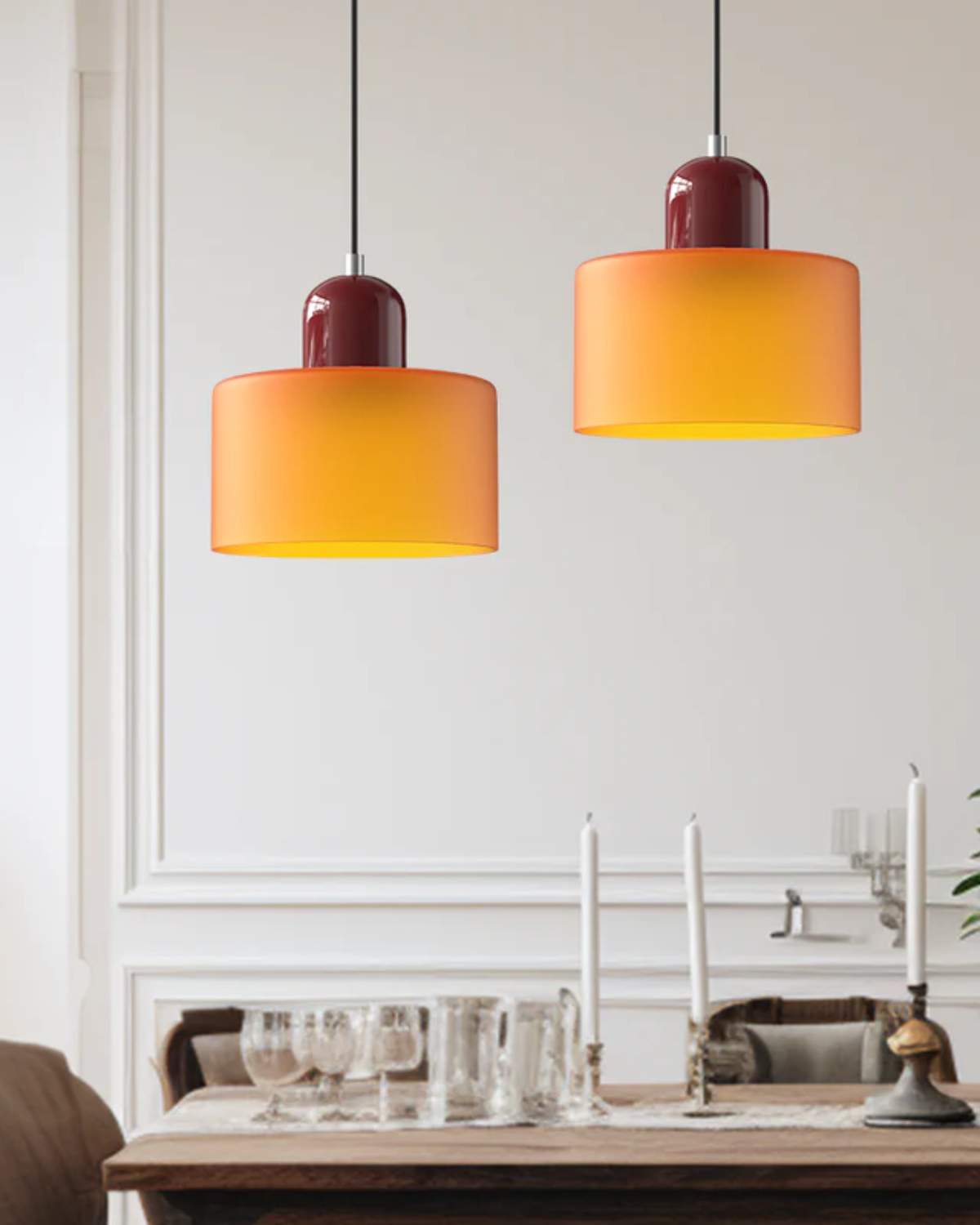 Contemporary Glass Cylinder Pendant 1-Light