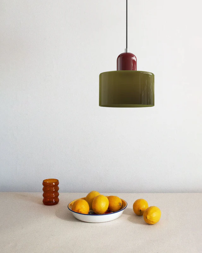 Contemporary Glass Cylinder Pendant 1-Light