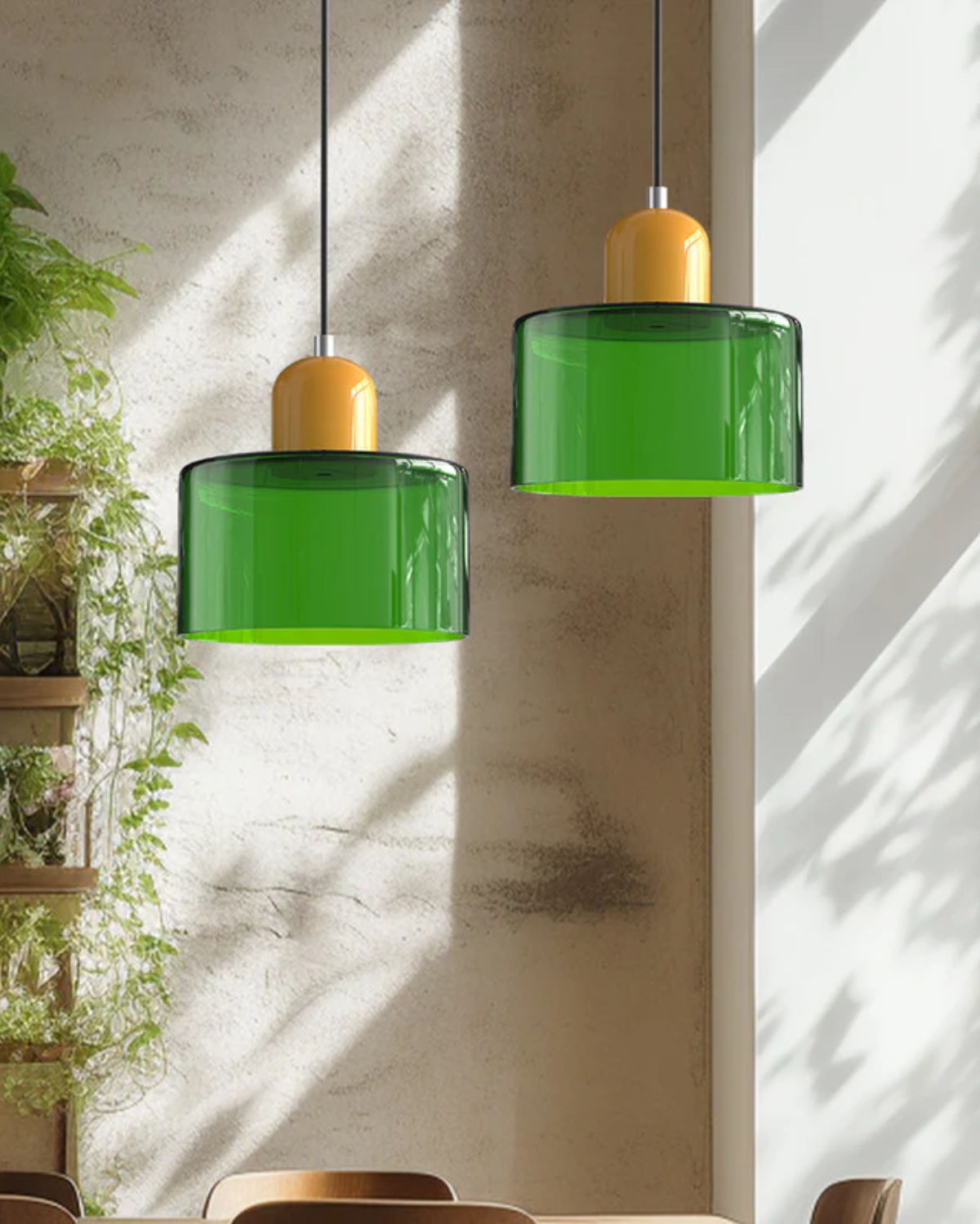 Contemporary Glass Cylinder Pendant 1-Light