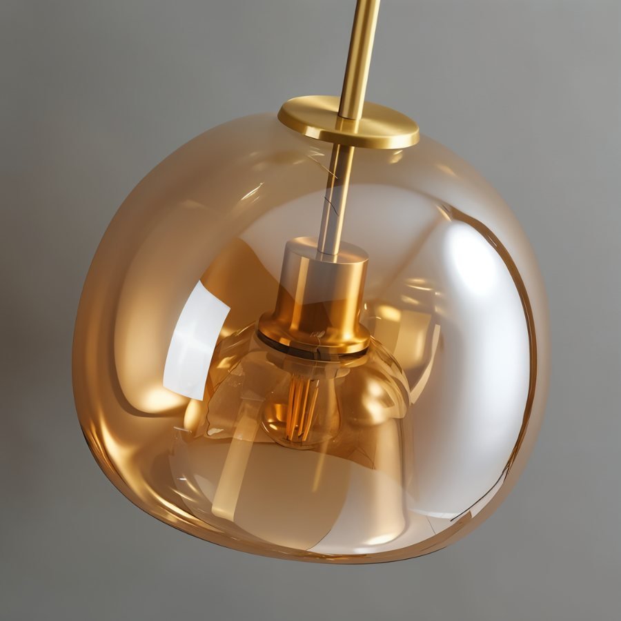 Modern Glass Hardwired Ceiling Light 1-Light