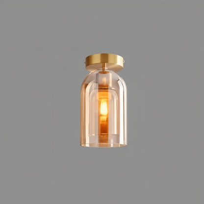 Modern Glass Hardwired Ceiling Light 1-Light