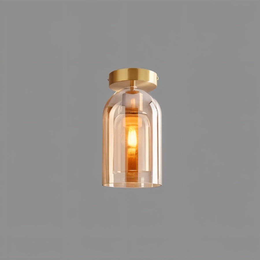 Modern Glass Hardwired Ceiling Light 1-Light