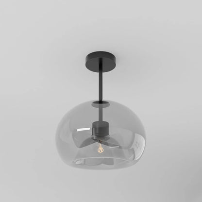 Modern Glass Hardwired Ceiling Light 1-Light