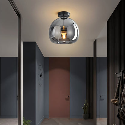 Modern Glass Hardwired Ceiling Light 1-Light