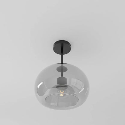 Modern Glass Hardwired Ceiling Light 1-Light