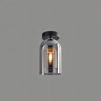 Modern Glass Hardwired Ceiling Light 1-Light