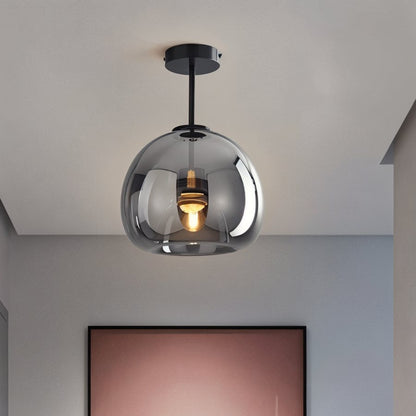 Modern Glass Hardwired Ceiling Light 1-Light