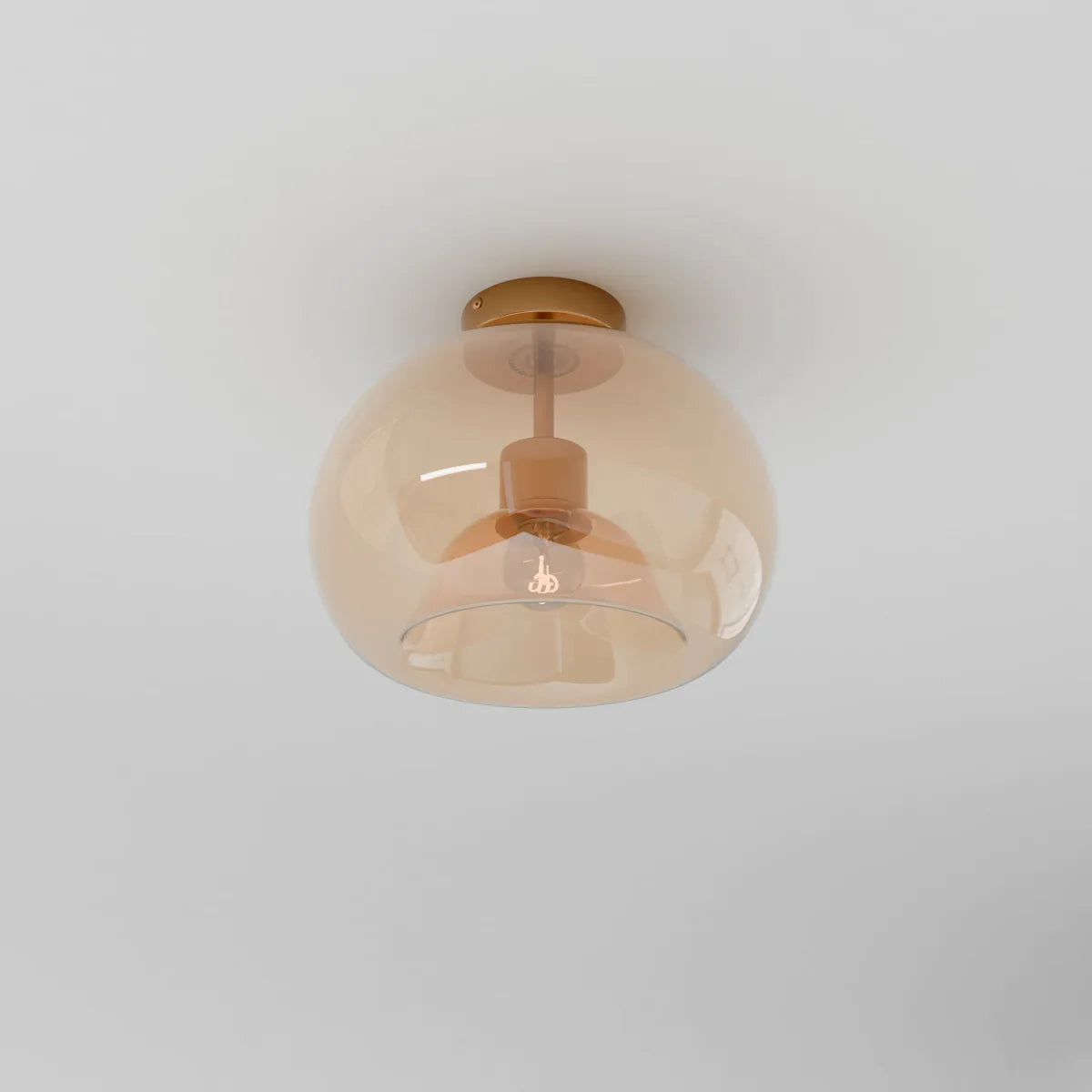 Modern Glass Hardwired Ceiling Light 1-Light