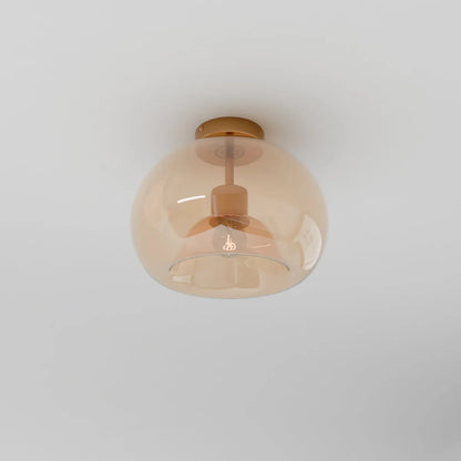 Modern Glass Hardwired Ceiling Light 1-Light