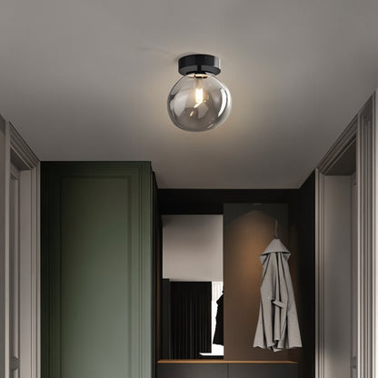 Modern Glass Hardwired Ceiling Light 1-Light