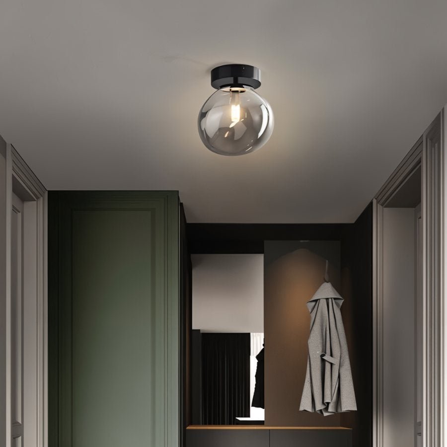 Modern Glass Hardwired Ceiling Light 1-Light