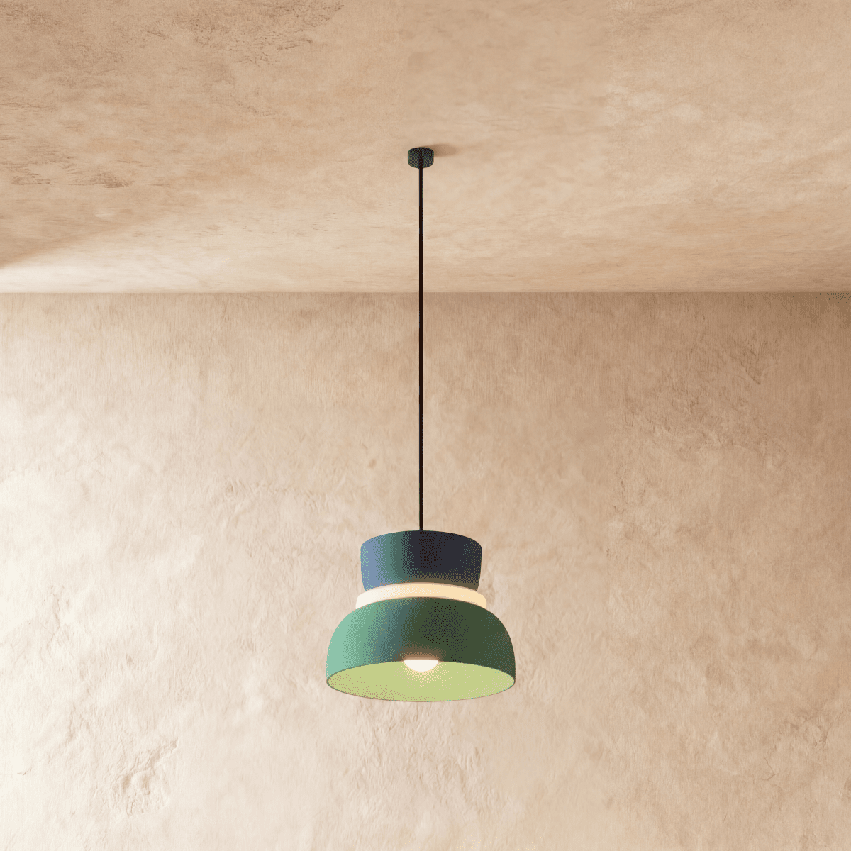 Modern Aluminium Dome Acrylic Pendant Light 1-Light