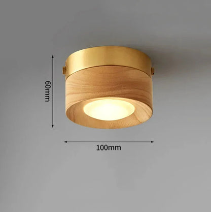 Modern Wood Flush Ceiling Light 1-Light