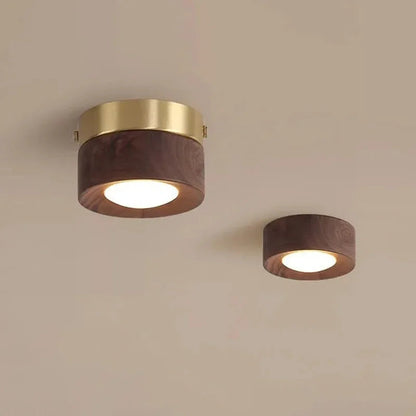 Modern Wood Flush Ceiling Light 1-Light