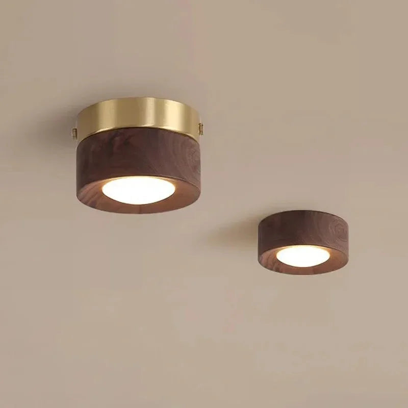 Modern Wood Flush Ceiling Light 1-Light