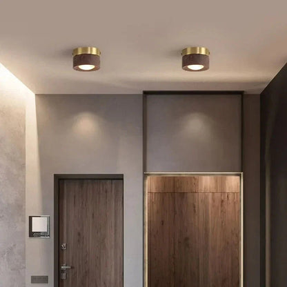 Modern Wood Flush Ceiling Light 1-Light