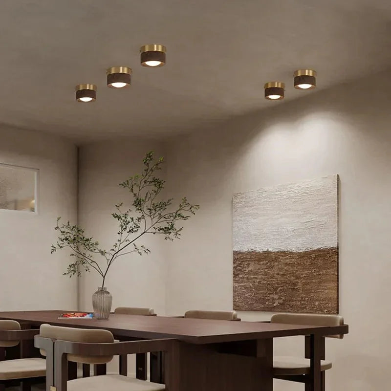 Modern Wood Flush Ceiling Light 1-Light