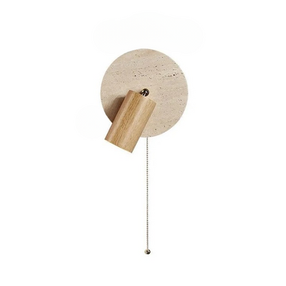 Contemporary Travertine Wood Rotatable Wall Sconce LED 1-Light
