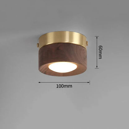 Modern Wood Flush Ceiling Light 1-Light