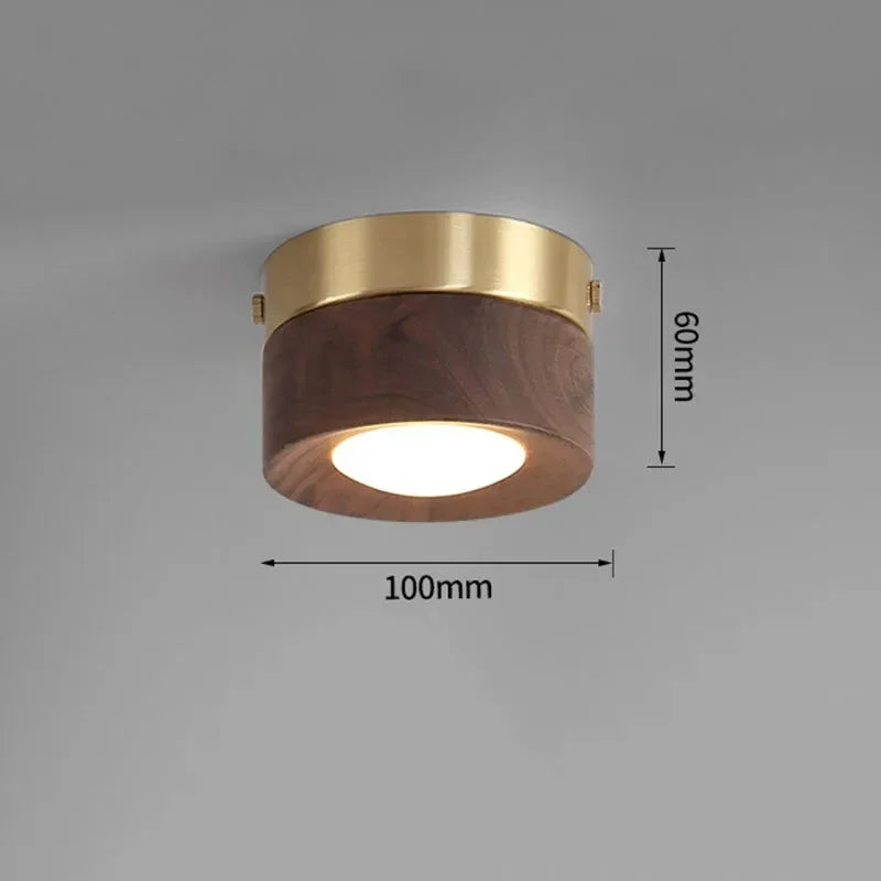Modern Wood Flush Ceiling Light 1-Light