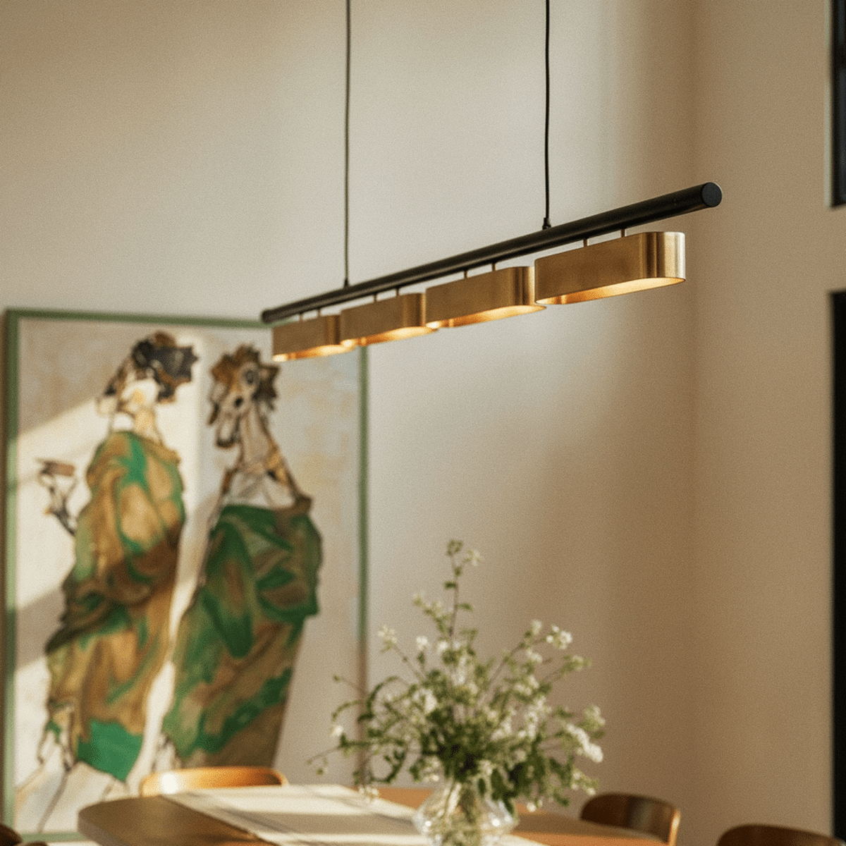 Modern Stainless Steel Multi Head Chandelier