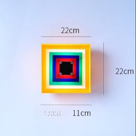 Memphis Bauhaus-Inspired Square Wall Sconce LED 1-Light