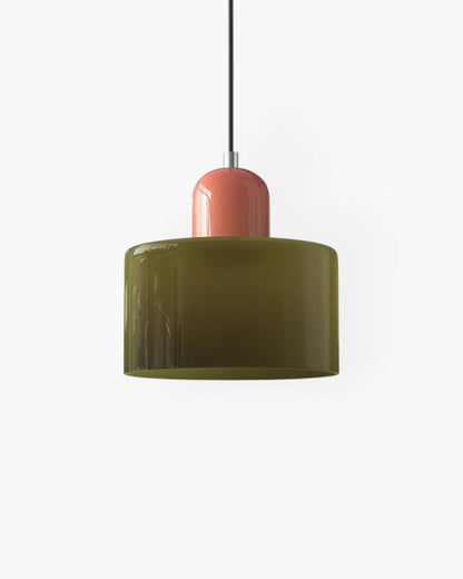Contemporary Glass Cylinder Pendant 1-Light