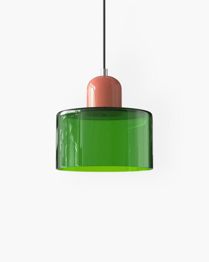 Contemporary Glass Cylinder Pendant 1-Light