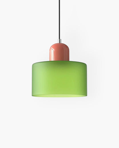 Contemporary Glass Cylinder Pendant 1-Light