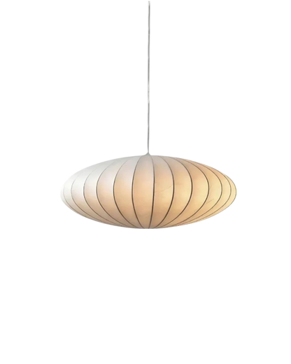 Japandi-Style Fabric Round Pendant 1-Light