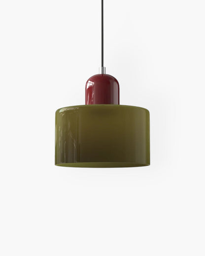 Contemporary Glass Cylinder Pendant 1-Light