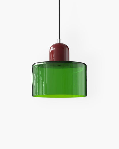 Contemporary Glass Cylinder Pendant 1-Light