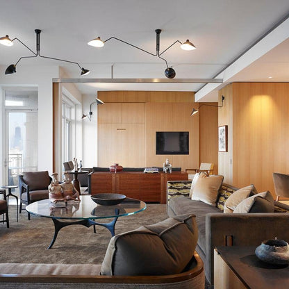 Contemporary Metal Pivot Shades Ceiling Light 3-Light