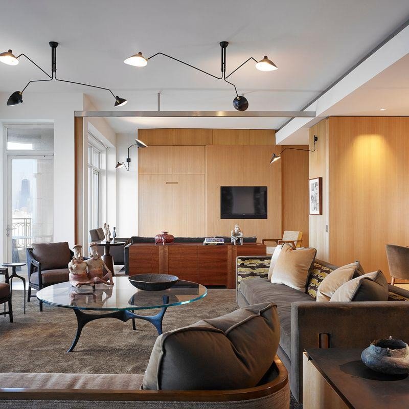 Contemporary Metal Pivot Shades Ceiling Light 3-Light