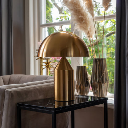 Scandinavian Brass Dome LED Table Lamp 3-Light