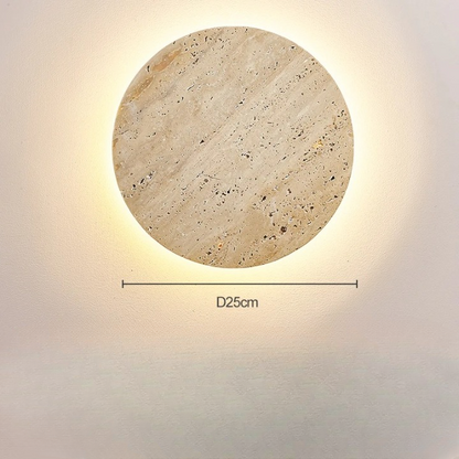 Minimalist Travertine Round Wall Sconce LED 1-light