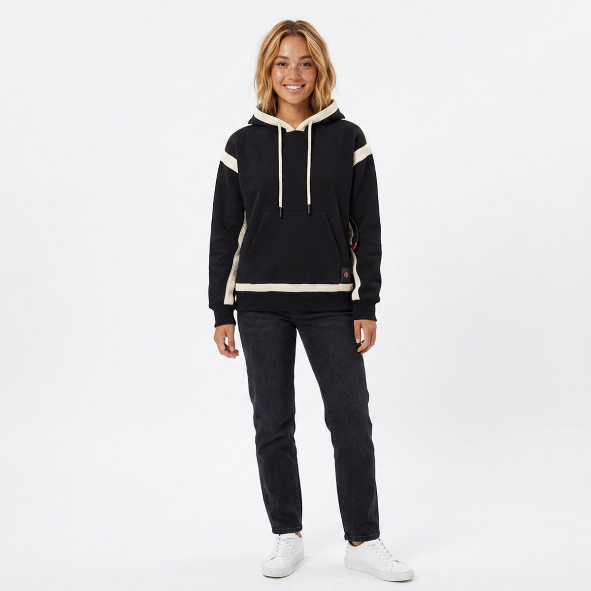 Women's Heated Hoodie USB Portable Fleece Pullover With Chest Back And Sleeve Heat Zones