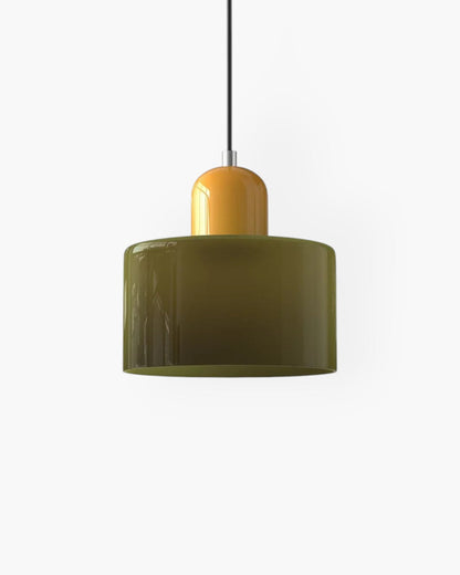 Contemporary Glass Cylinder Pendant 1-Light