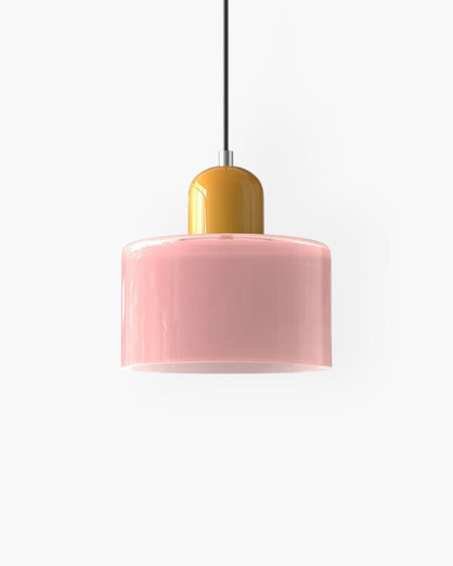 Contemporary Glass Cylinder Pendant 1-Light